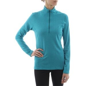 Patagonia Capilene Turquoise 1/2 Zip Long Sleeve Shirt - Size Large